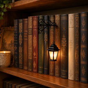 Vintage Library Lantern Bookshelf Light
