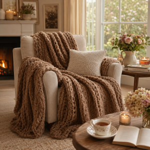 Cozy Knitted Throw Blanket