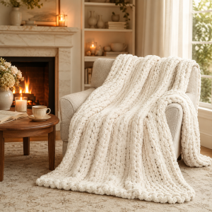 Cozy Knitted Throw Blanket