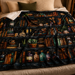 Halloween Book Lovers Fleece Throw Blanket
