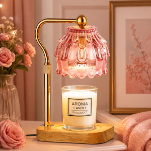 Pink Glass Candle Warmer Lamp